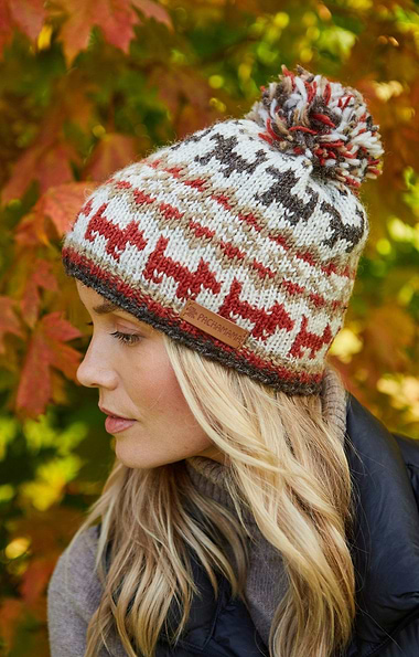 Ladies Pachamama Walking the Dog Bobble Beanie