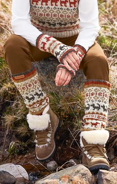 Ladies Pachamama Pure Wool Walking the Dog Legwarmers