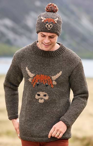 Pachamama Pure Wool Highland Cow Sweater