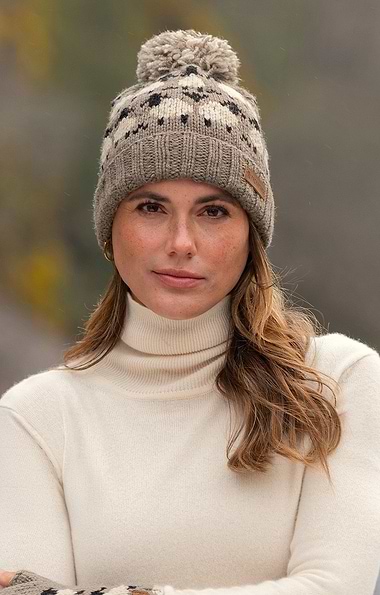 Ladies Pachamama Pure Merino Sheep Bobble Beanie