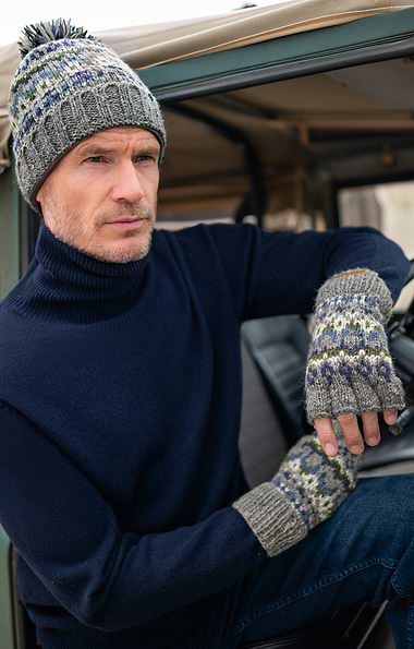 Men's Pachamama Pure Wool Westport Fingerless Gloves