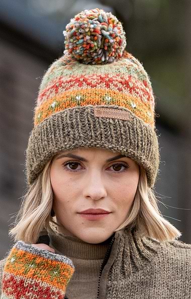 Ladies Oban Roll Back Bobble Beanie