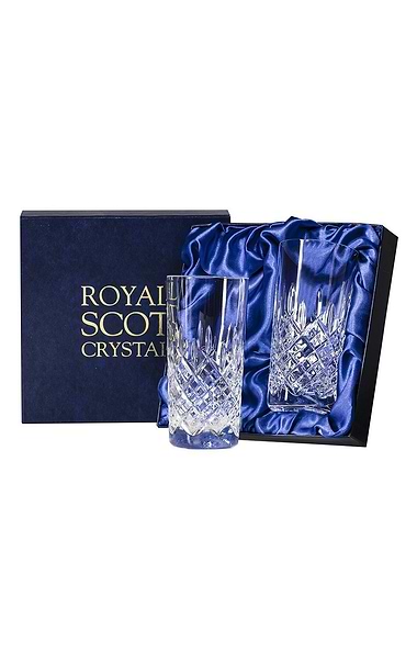 Royal Scot Crystal Edinburgh Two Tall Tumblers