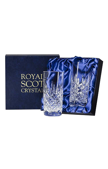 Royal Scot Crystal Edinburgh Two Tall Tumblers
