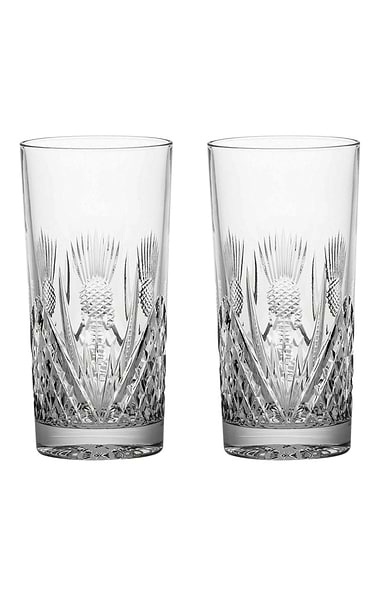 Royal Scot Crystal Edinburgh Two Tall Tumblers