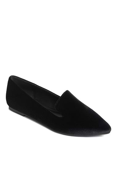 Ladies Velvet Pointed Moccasin