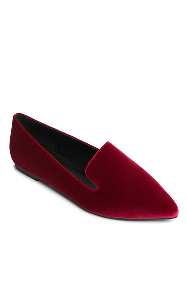 Ladies Velvet Pointed Moccasin
