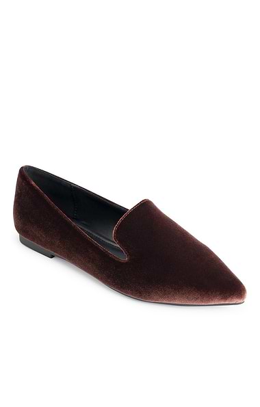 Ladies Velvet Pointed Moccasin