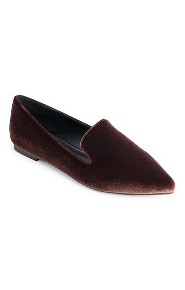 Ladies Velvet Pointed Moccasin