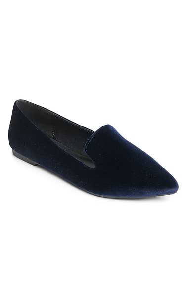 Ladies Velvet Pointed Moccasin