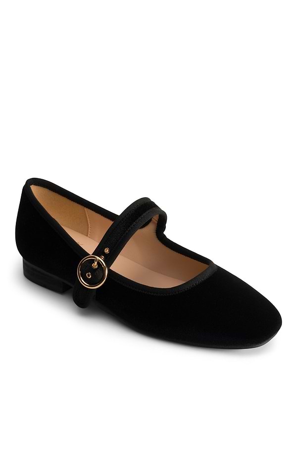 Ladies Mary Jane Velvet Pumps