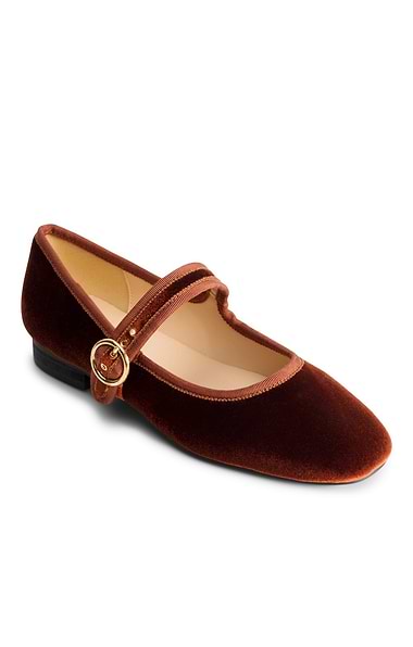 Ladies Mary Jane Velvet Pumps
