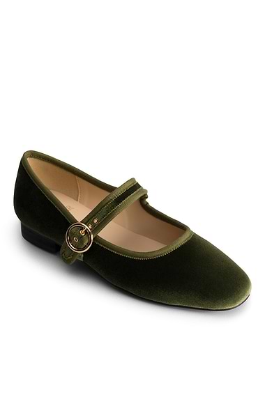 Ladies Mary Jane Velvet Pumps