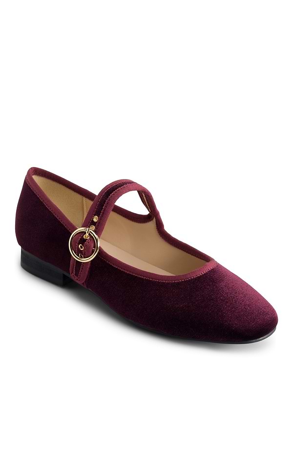 Ladies Mary Jane Velvet Pumps