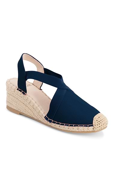 Ladies Canvas Elastic Strap Espadrille