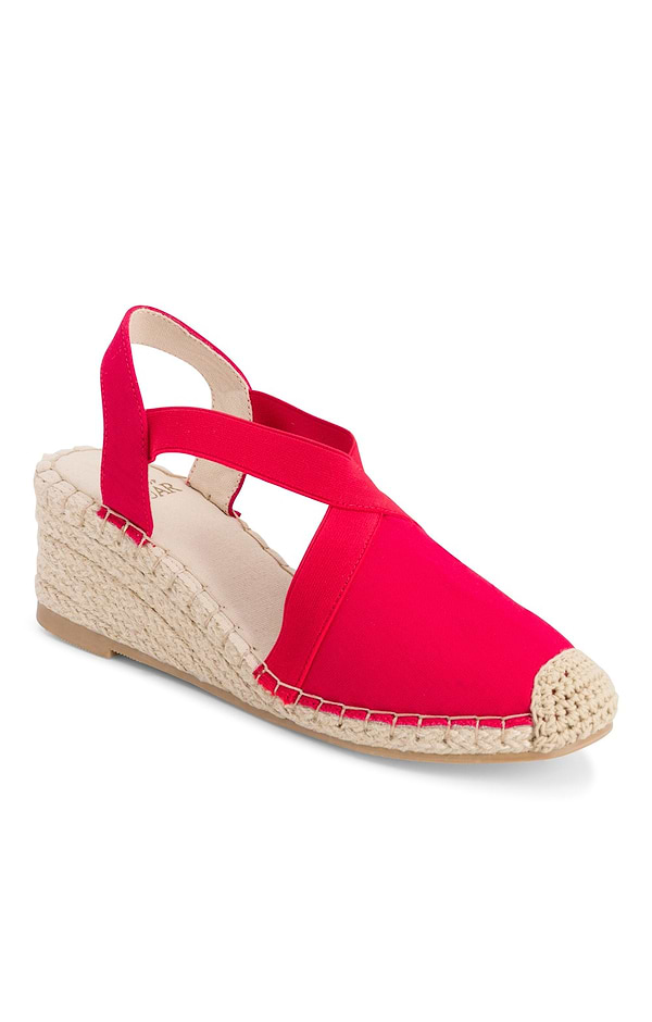 Ladies Canvas Elastic Strap Espadrille
