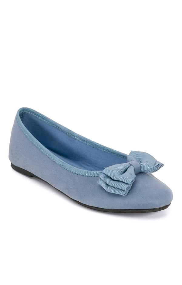 Ladies Suede Touch Bow Pump