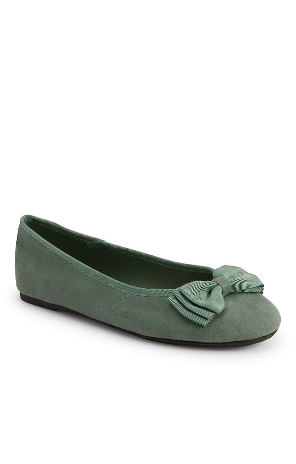 Ladies Suede Touch Bow Pump