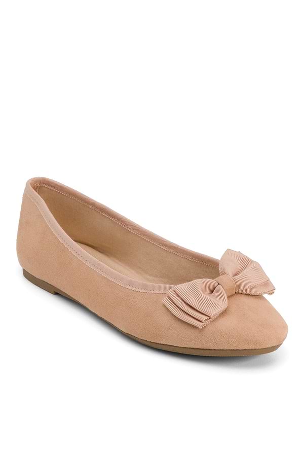 Ladies Suede Touch Bow Pump