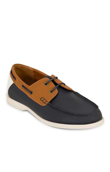 Ladies Leather Tri-colour Boat Shoes