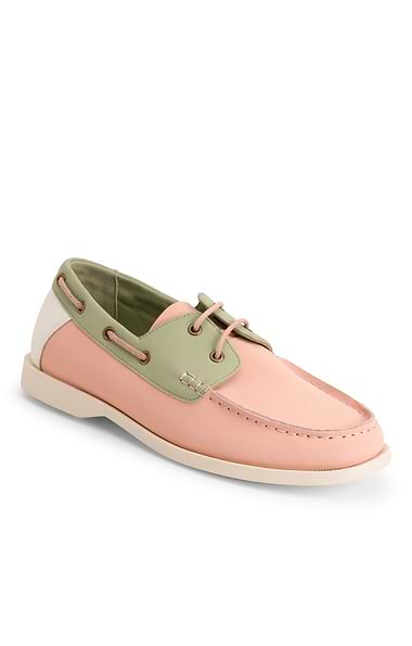 Ladies Leather Tri-colour Boat Shoes