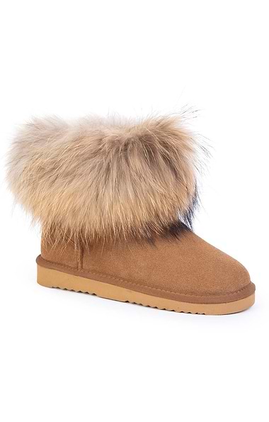 Ladies Fur Top Sheepskin Boot