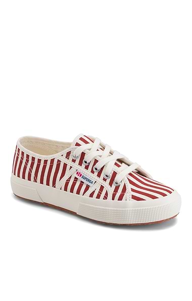 Ladies Stripe Canvas Trainer