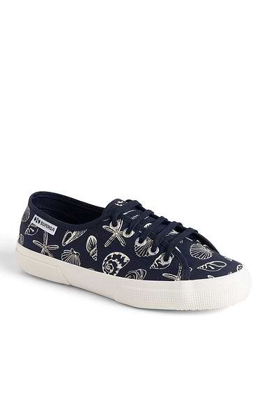 Ladies Superga Shell Print Canvas Trainers