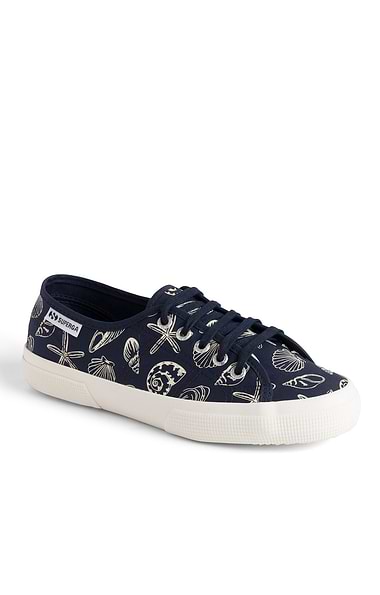 Ladies Superga Shell Print Canvas Trainers