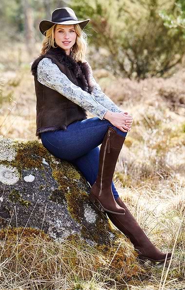 Ladies Suede Riding Boots