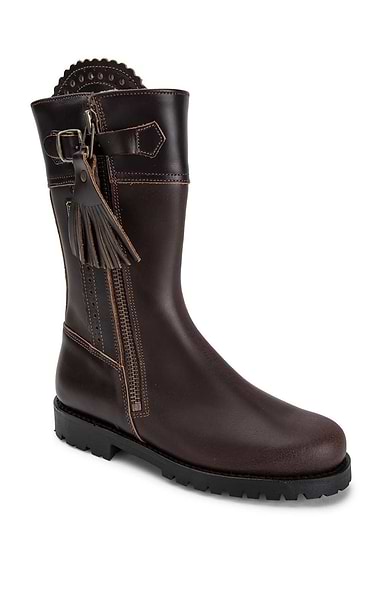 Ladies Leather Mid Riding Boot