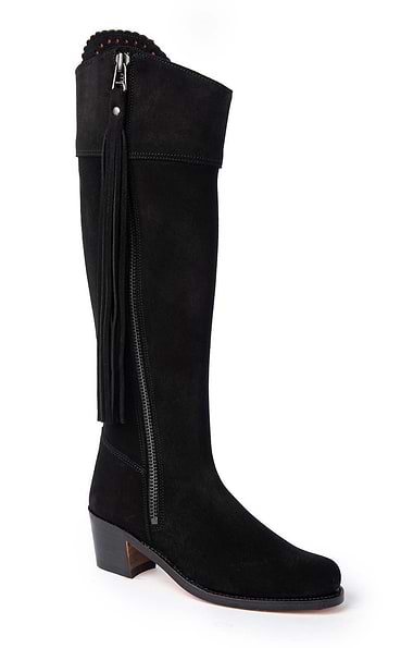 Ladies Extra Fit Suede Riding Boots