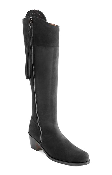 Ladies Extra Fit Suede Riding Boots