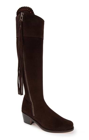Ladies Extra Fit Suede Riding Boots