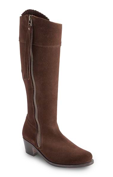 Ladies Extra Fit Suede Riding Boots