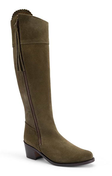 Ladies Extra Fit Suede Riding Boots