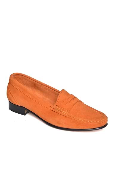 Ladies Suede Penny Moccasin