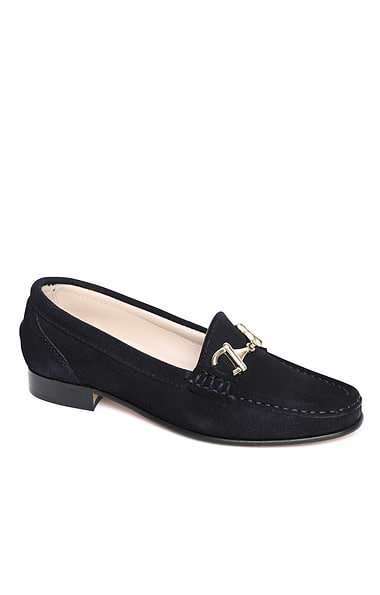 Ladies Suede Snaffle Moccasin Loafers