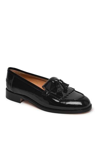 Ladies Patent Leather Tassel Loafers