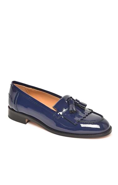 Ladies Patent Leather Tassel Loafers