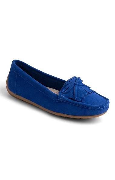 Ladies Suede Fringe Moccasins