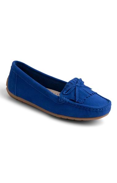 Ladies Suede Fringe Moccasins