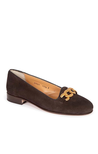 Ladies Suede Pump with Chain