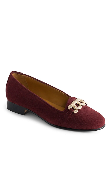 Ladies Suede Pump with Chain