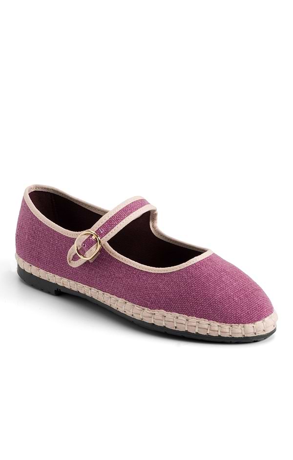 Ladies Flabelus Linen Mary Jane Slippers