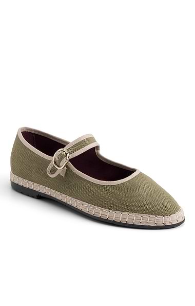 Ladies Flabelus Linen Mary Jane Slippers