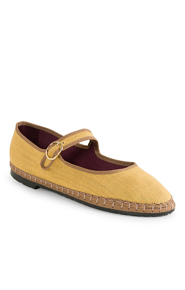 Ladies Flabelus Linen Mary Jane Slippers