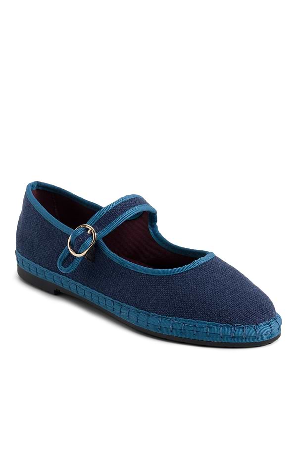 Ladies Flabelus Linen Mary Jane Slippers