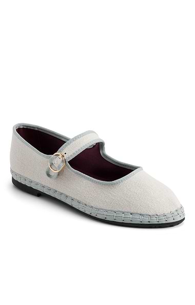 Ladies Flabelus Linen Mary Jane Slippers