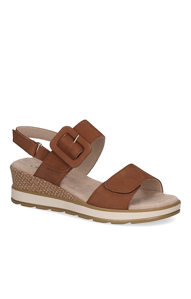 Ladies Caprice Wedge Leather Sandal